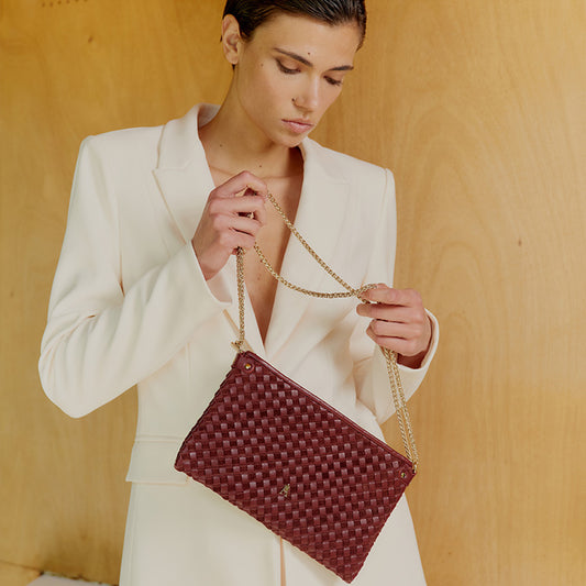 Pillow Tressé Bi Burgundy