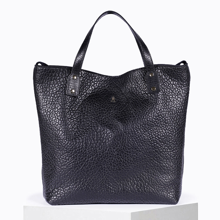 Sac Cabas Ruban en cuir Bubble Noir