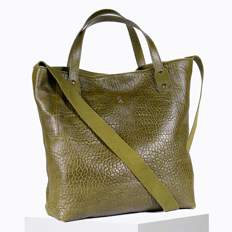 Cabas Ruban cuir Bubble Olive