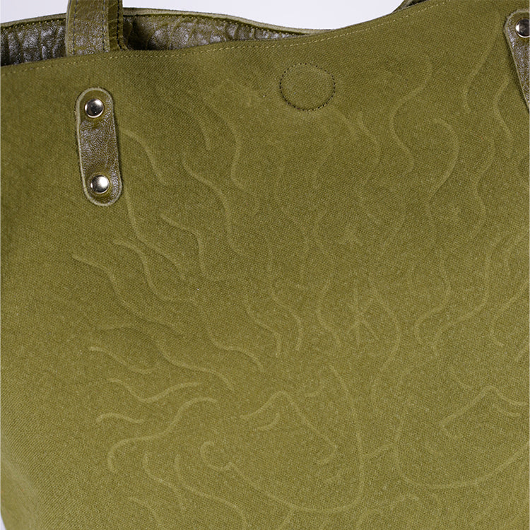 Cabas Ruban cuir Bubble Olive