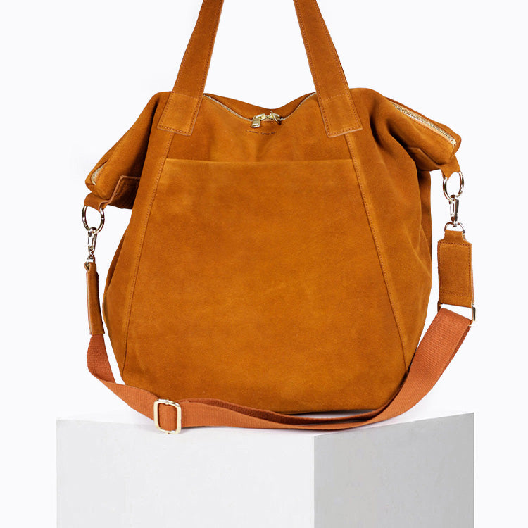 Cognac Suede Teddy Bear