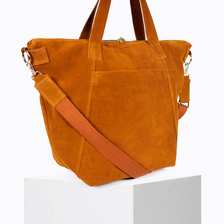 Cognac Suede Teddy Bear
