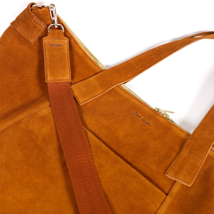 Cognac Suede Teddy Bear