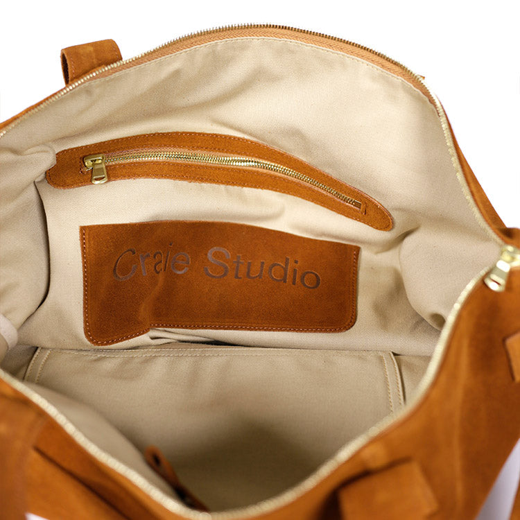 Cognac Suede Teddy Bear
