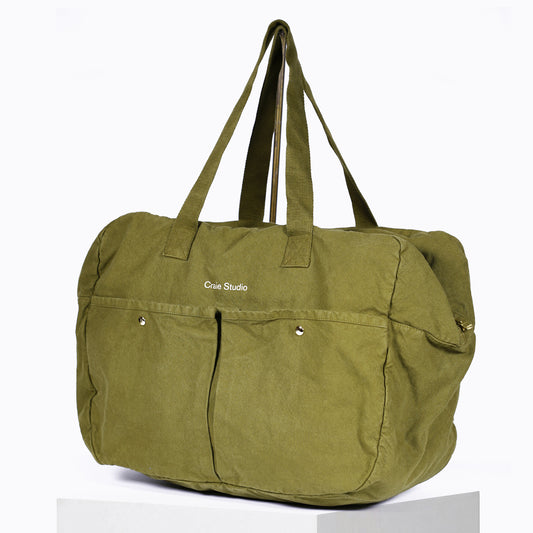 Weekend Bag cotton Khaki green