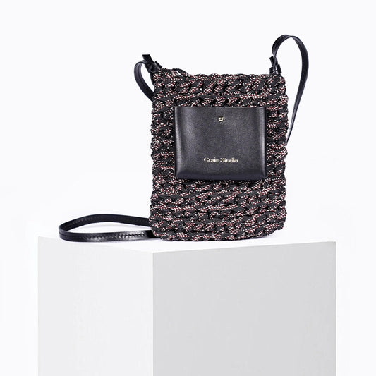 Zephyr macrame bag Black Mix