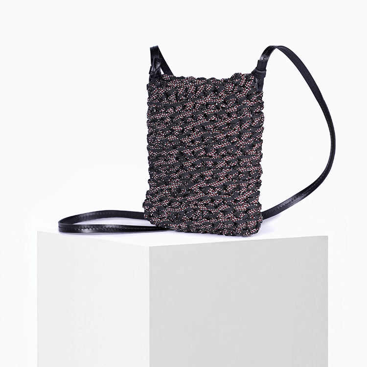 Zephyr macramé bag Black Mix