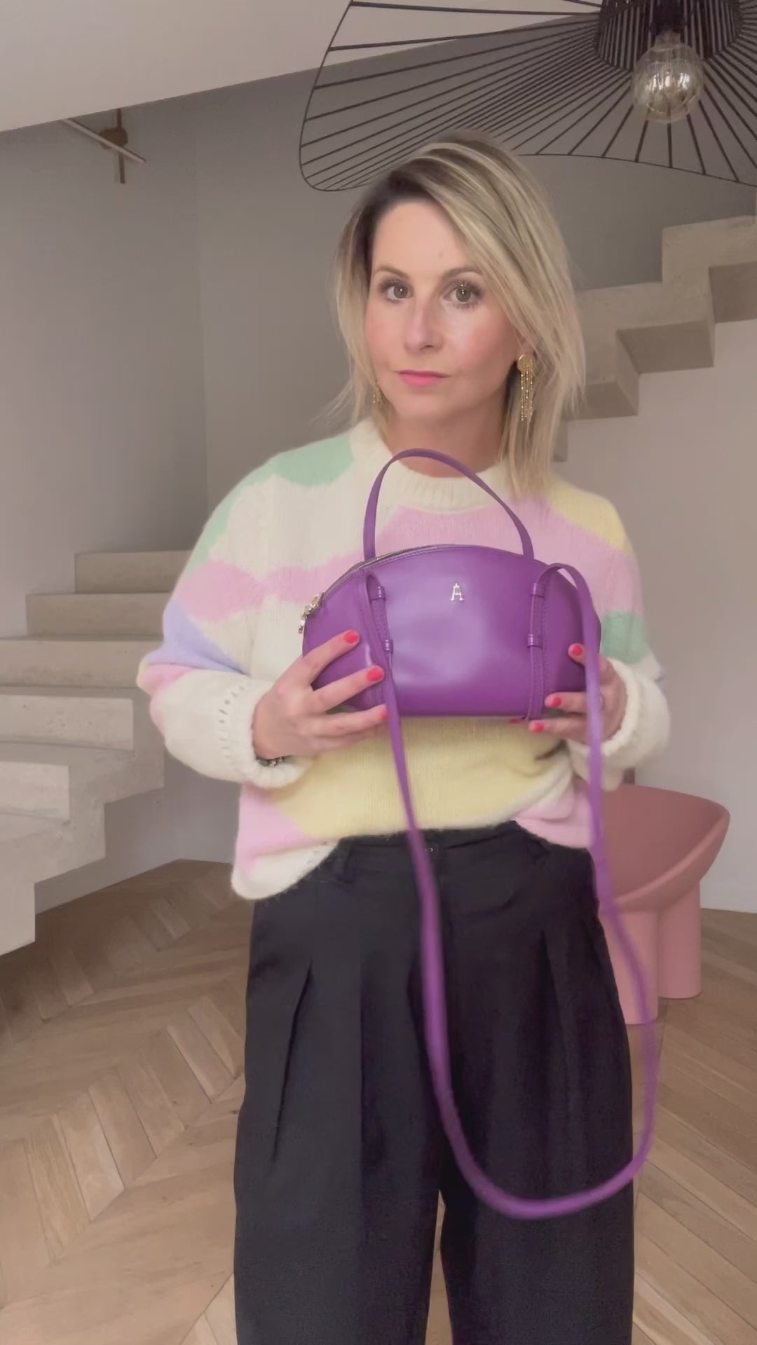 A.P.C. Bag Demi Lune mini purple